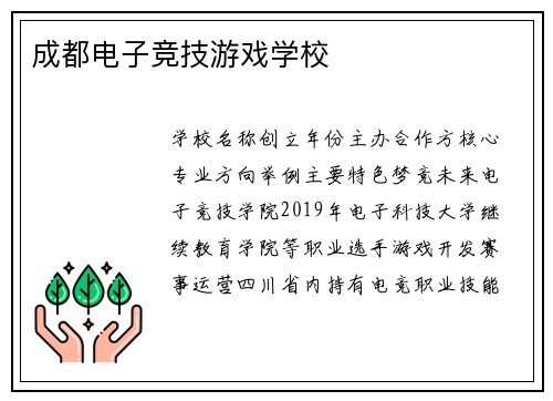 成都电子竞技游戏学校